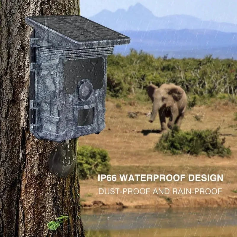 Hunting Camera  4K  WiFi Solar Panel Powered Trail Camera Trap Night Vision Waterproof IP66 Game Wildlife Cameras Foto Chasse